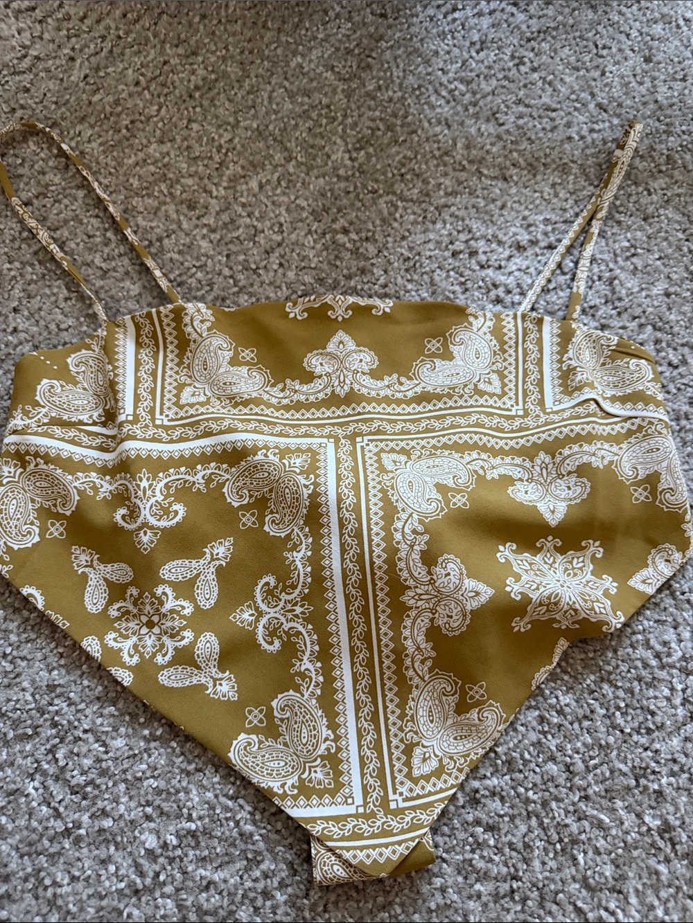 Mustard Yellow Paisley Bandana Tank Top
